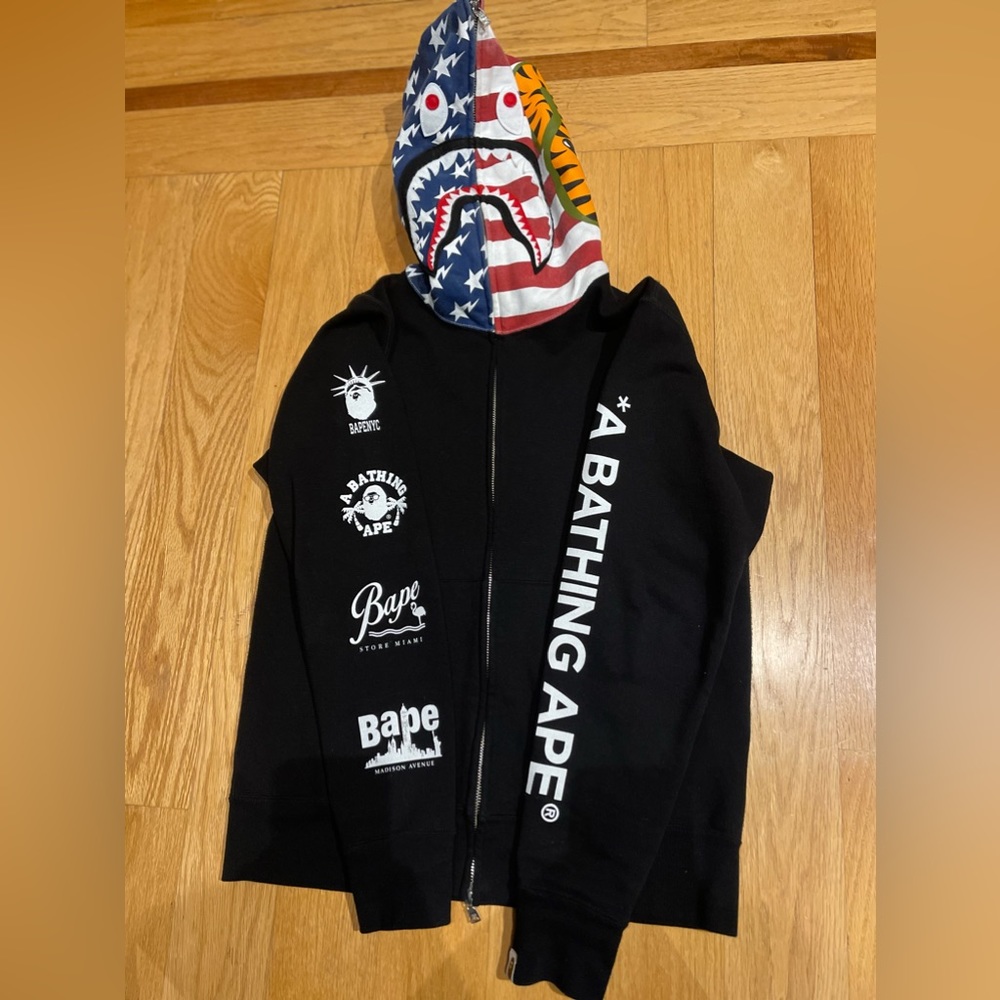 Bape us limited collection  shark full zip hoodie size s